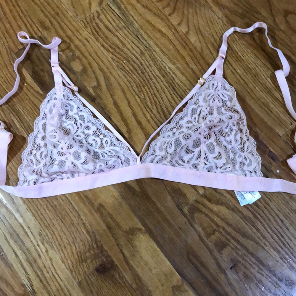 Pink lace bralette